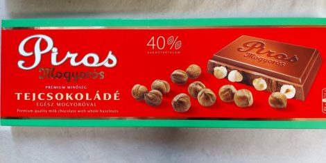 Piros mogyorós tejcsokoládé 225 g