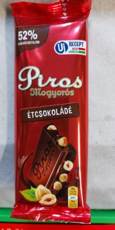 Piros Mogyorós étcsokoládé 80 g